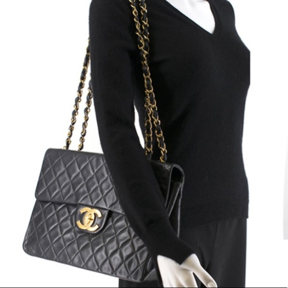 CHANEL Vintage Jumbo XL Quilted Oversized CC Bag
